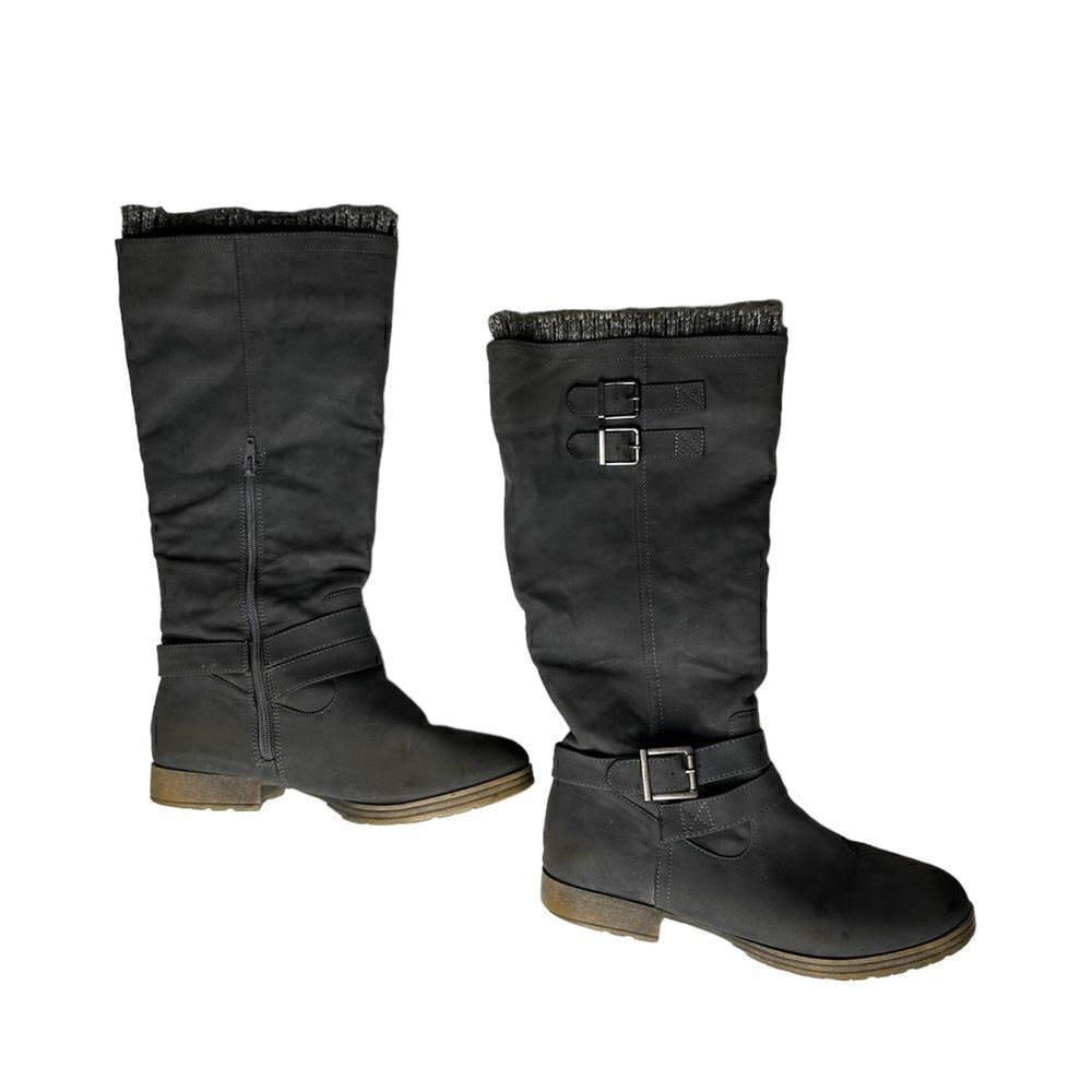 JustFab Grey Rubie Boots Womens size 10